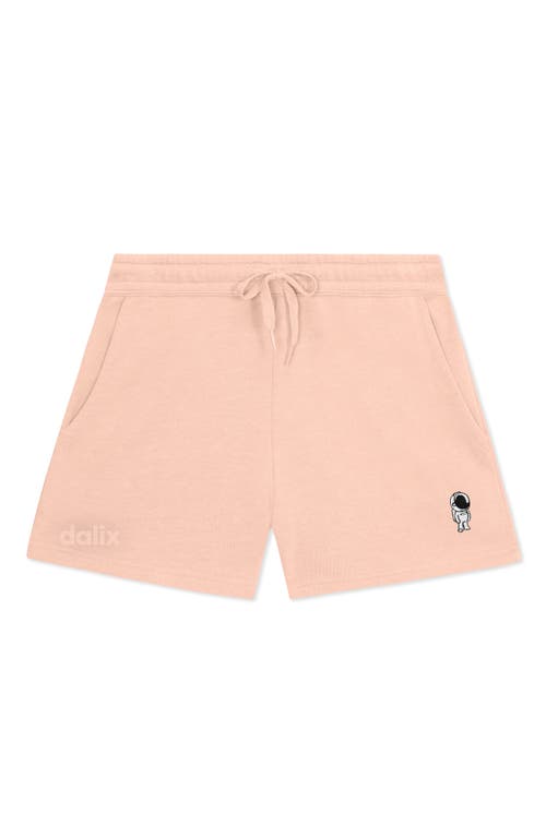Dalix Womens Astronaut Midweight Washed Fleece Shorts In Pink