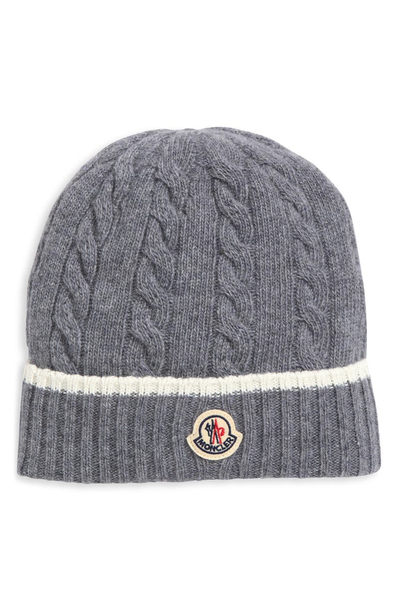 Moncler Kids' Virgin Wool Blend Beanie, Main, color, 