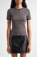 Courrèges Contrast Trim Logo T-Shirt
