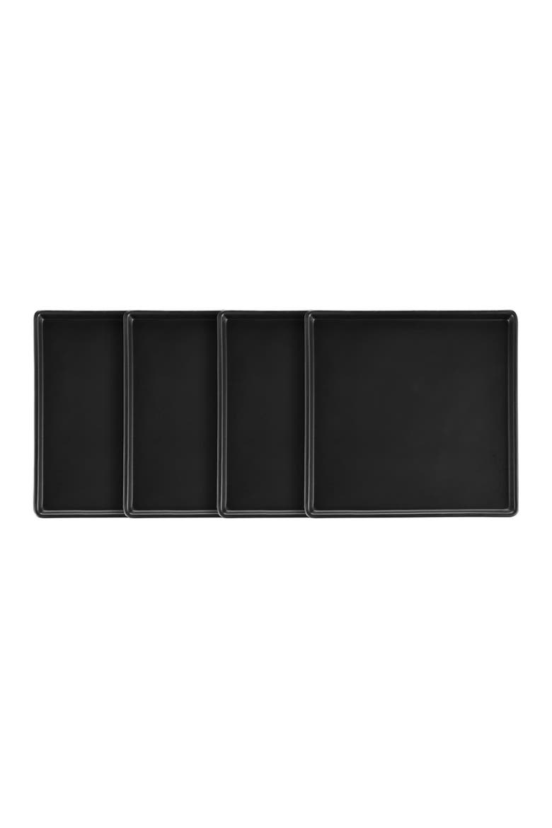Grace Stoneware 4-Piece Salad Plate Set, Main, color, Black Matte