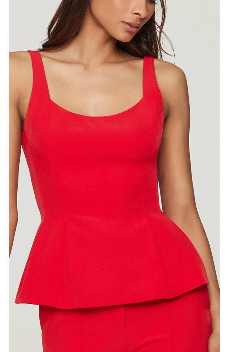 Generation Love Sofia Crepe Peplum Top, Alternate, color, Red