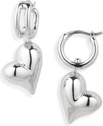 Jenny Bird Heart Huggie Hoop Earrings