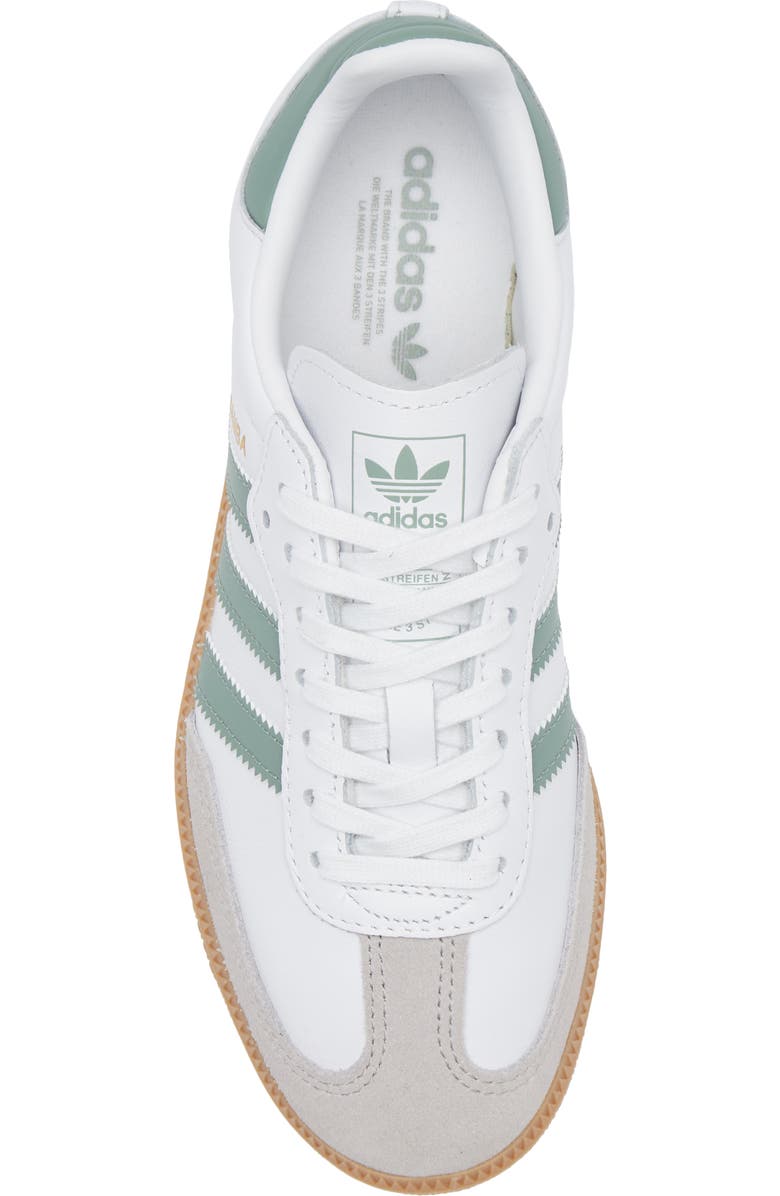 adidas Kids' Samba Sneaker, Alternate, color, White/ Silver Green/ Gum