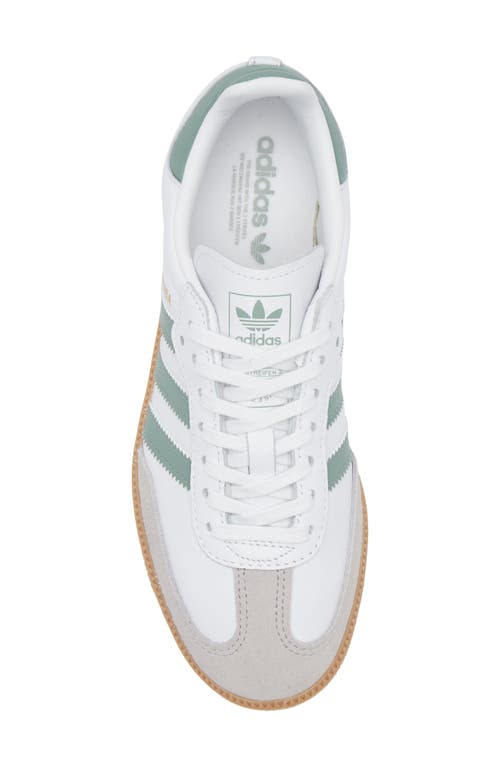 Adidas Originals Adidas Kids' Samba Sneaker In White/silver Green/gum