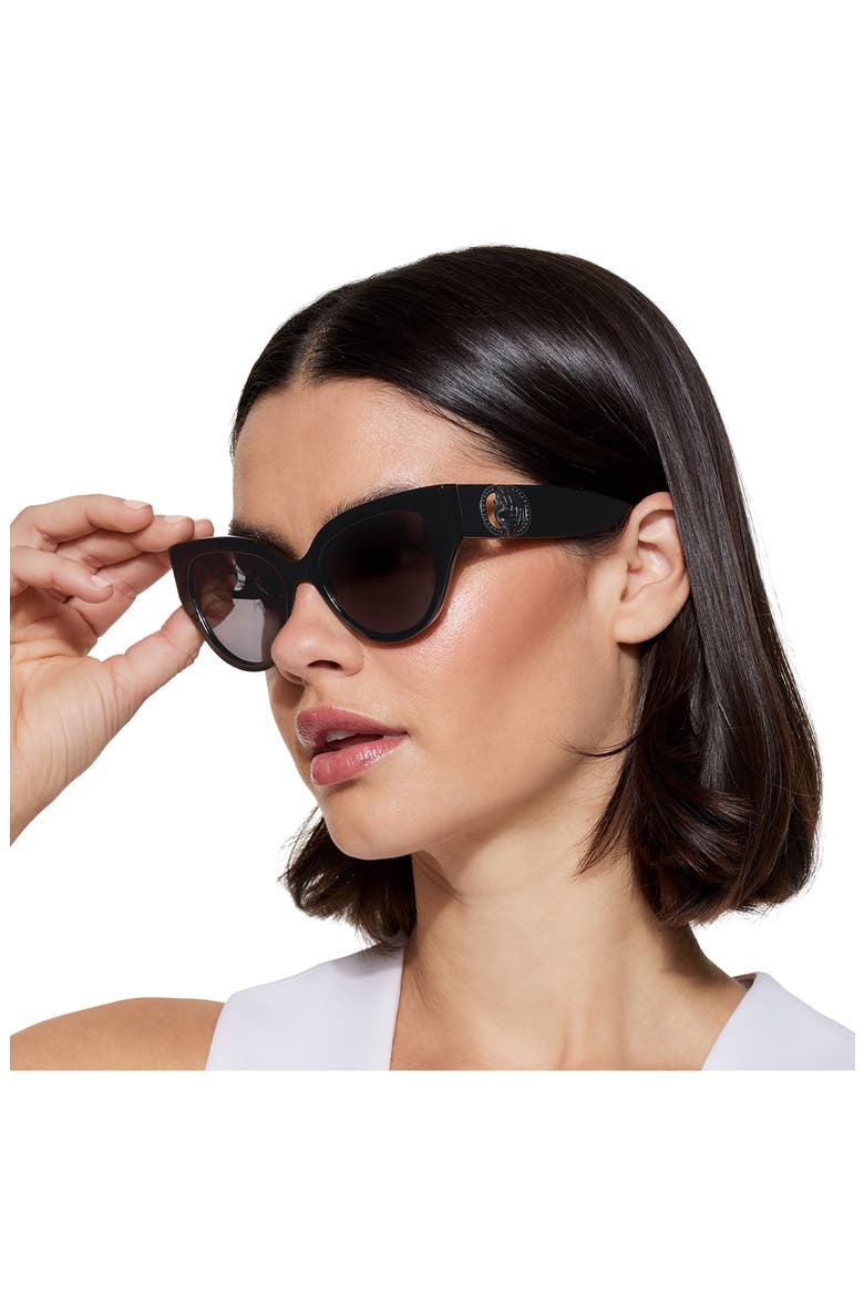 54mm Cat Eye Sunglasses, Alternate, color, BLACK/ SMOKE