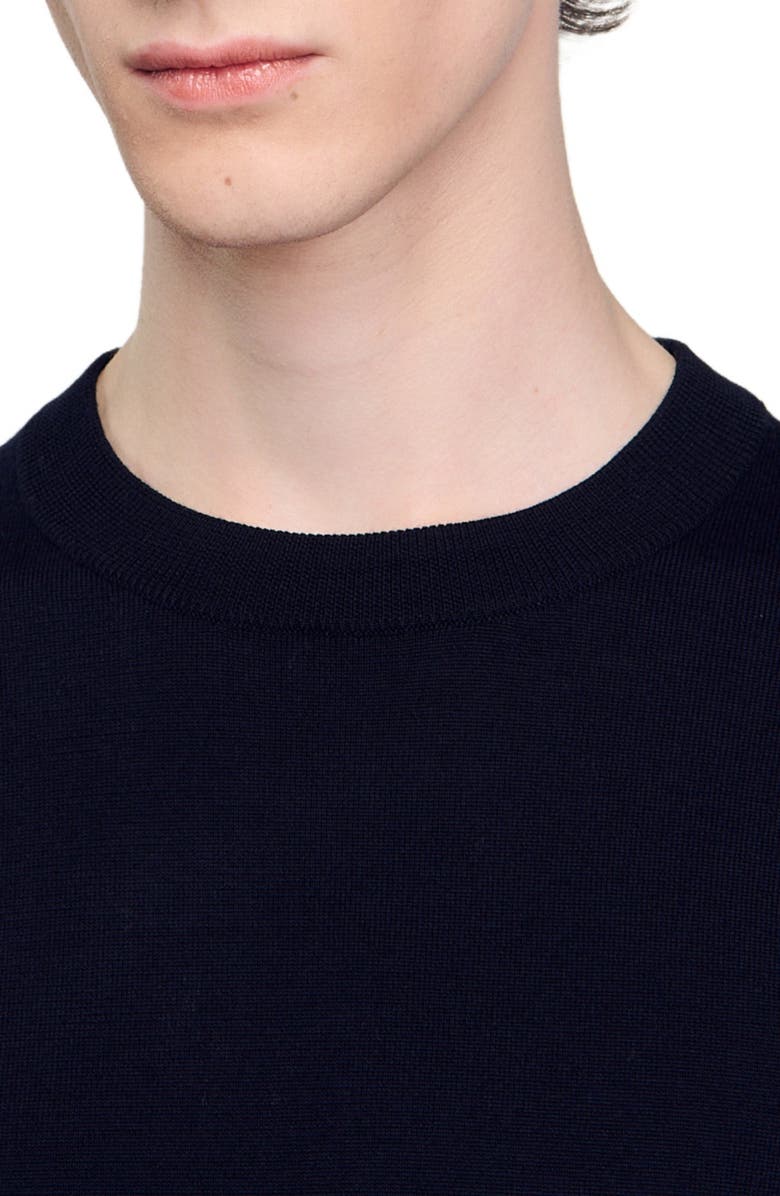 SANDRO Fine knit wool sweater, Alternate, color, 