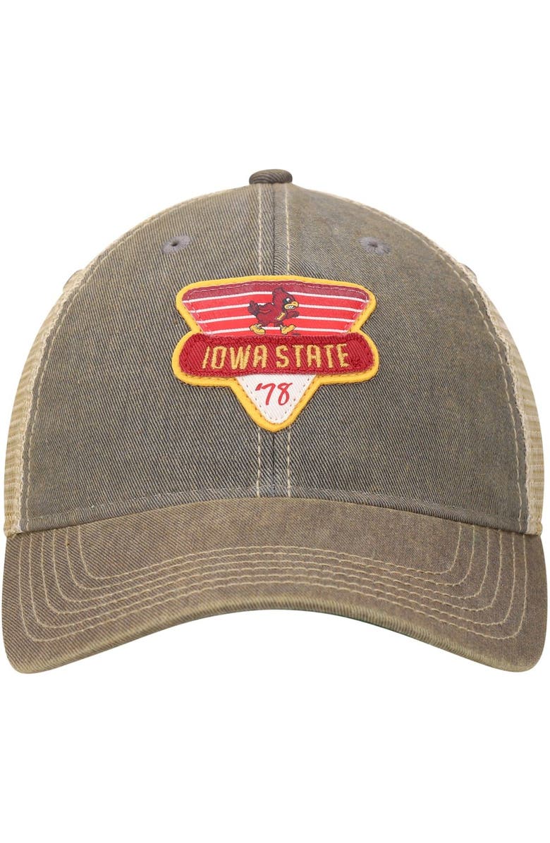 LEGACY ATHLETIC Men's Gray Iowa State Cyclones Legacy Point Old Favorite Trucker Snapback Hat, Alternate, color,