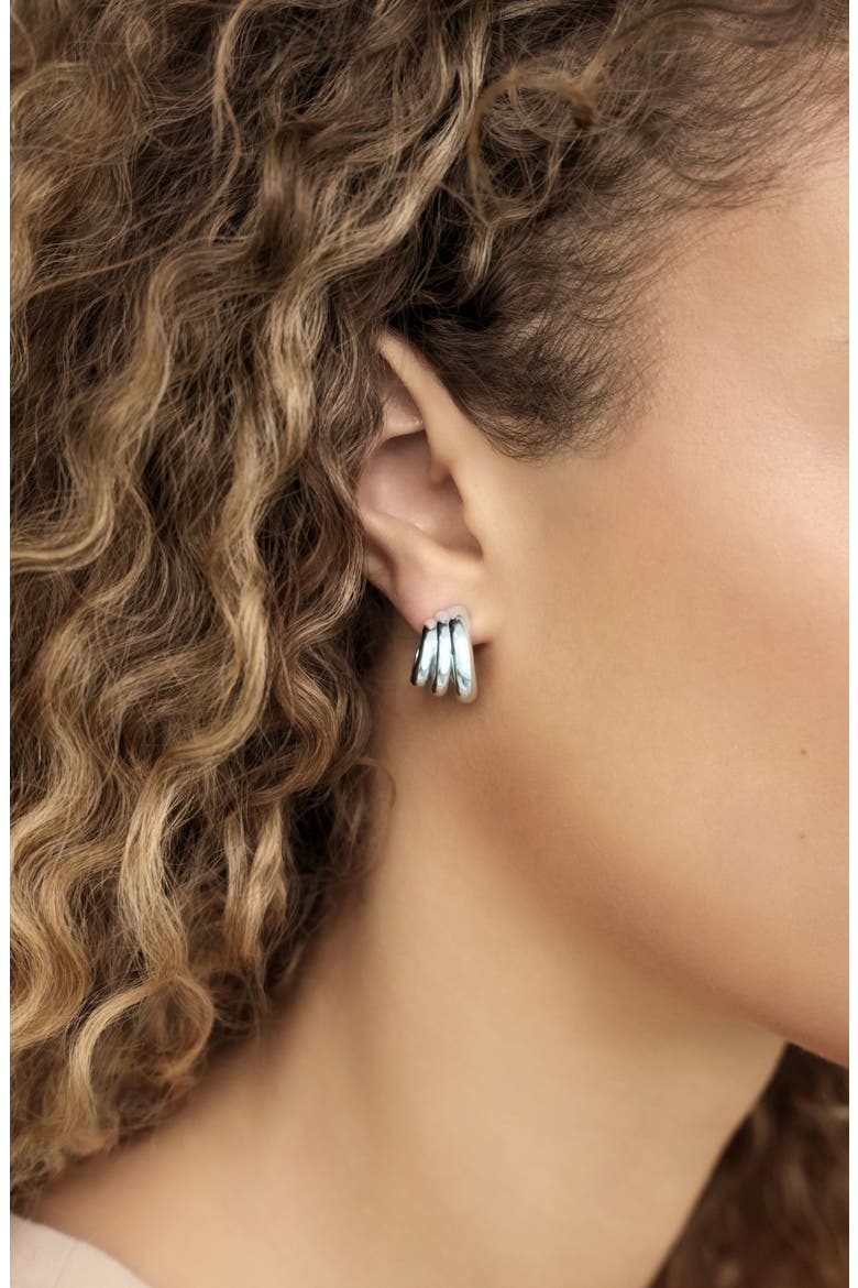 Rooted Vines Small Hoop Earrings, Alternate, color, SILVER