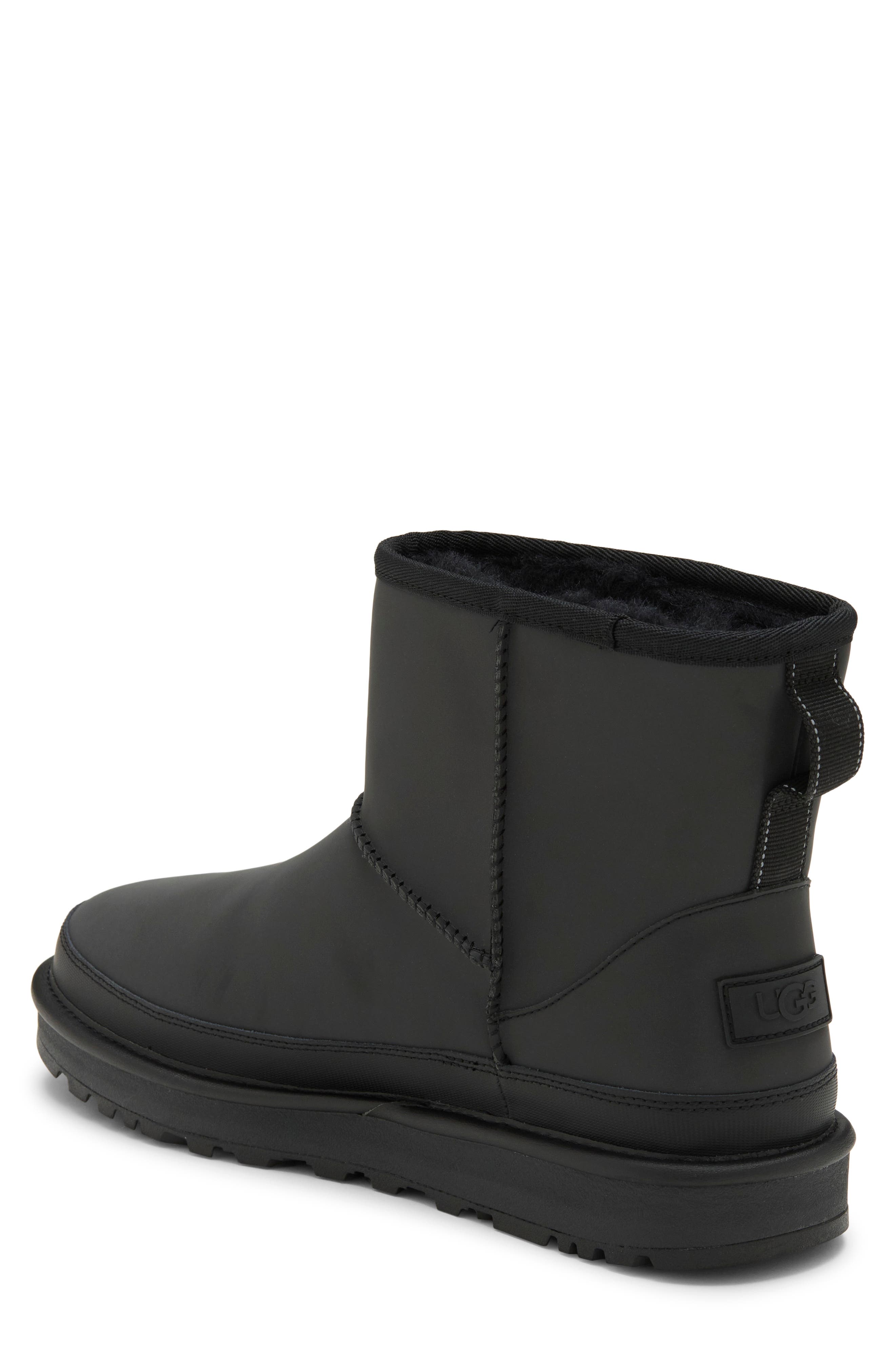 Classic Mini Reflective Leather Boot, Alternate, color, BLACK REFLECTIVE