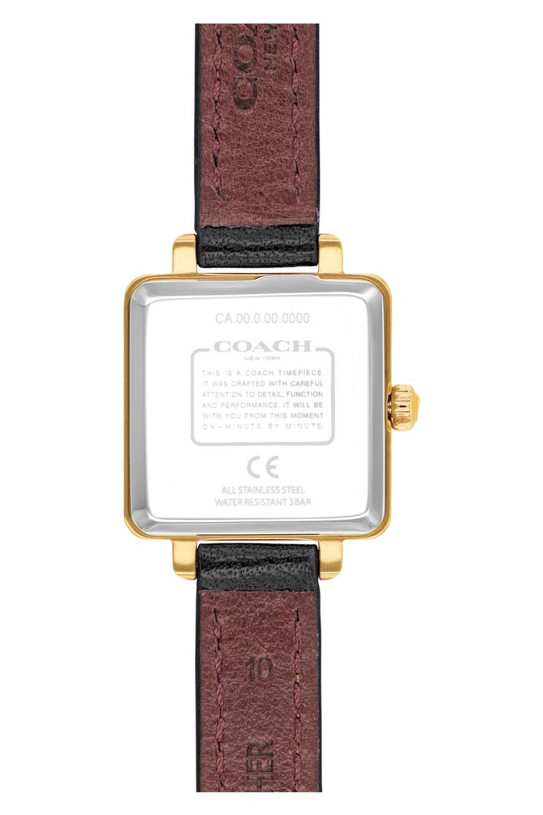Cass Leather Strap Watch, Alternate, color, BLACK