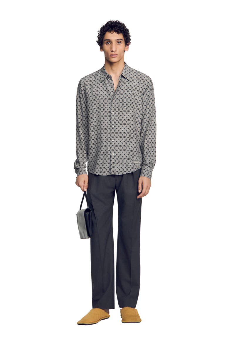 Chain print shirt, Alternate, color, Grey