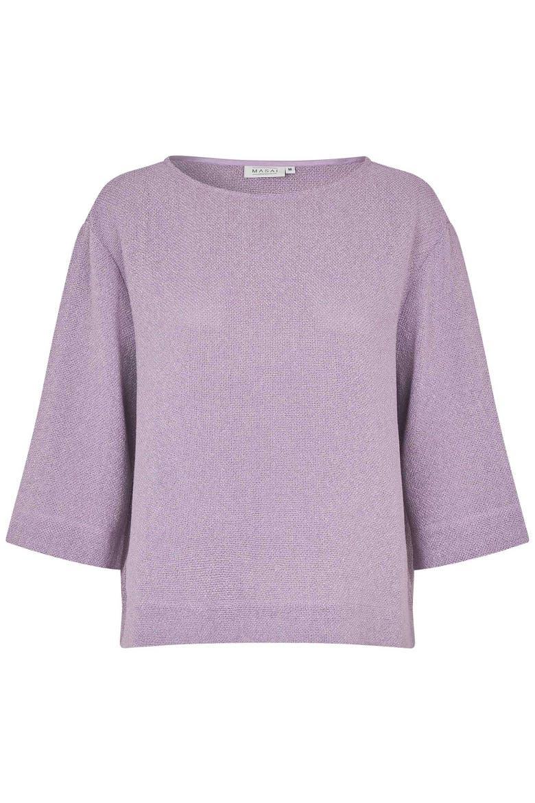 MaDarmi 3/4 Sleeve Round Neck Top, Alternate, color, WISTERIA