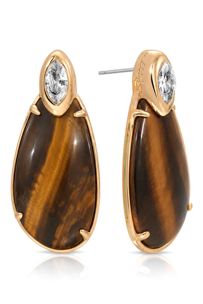Majestic Stone Drop Earrings, Main, color, TIGERS EYE