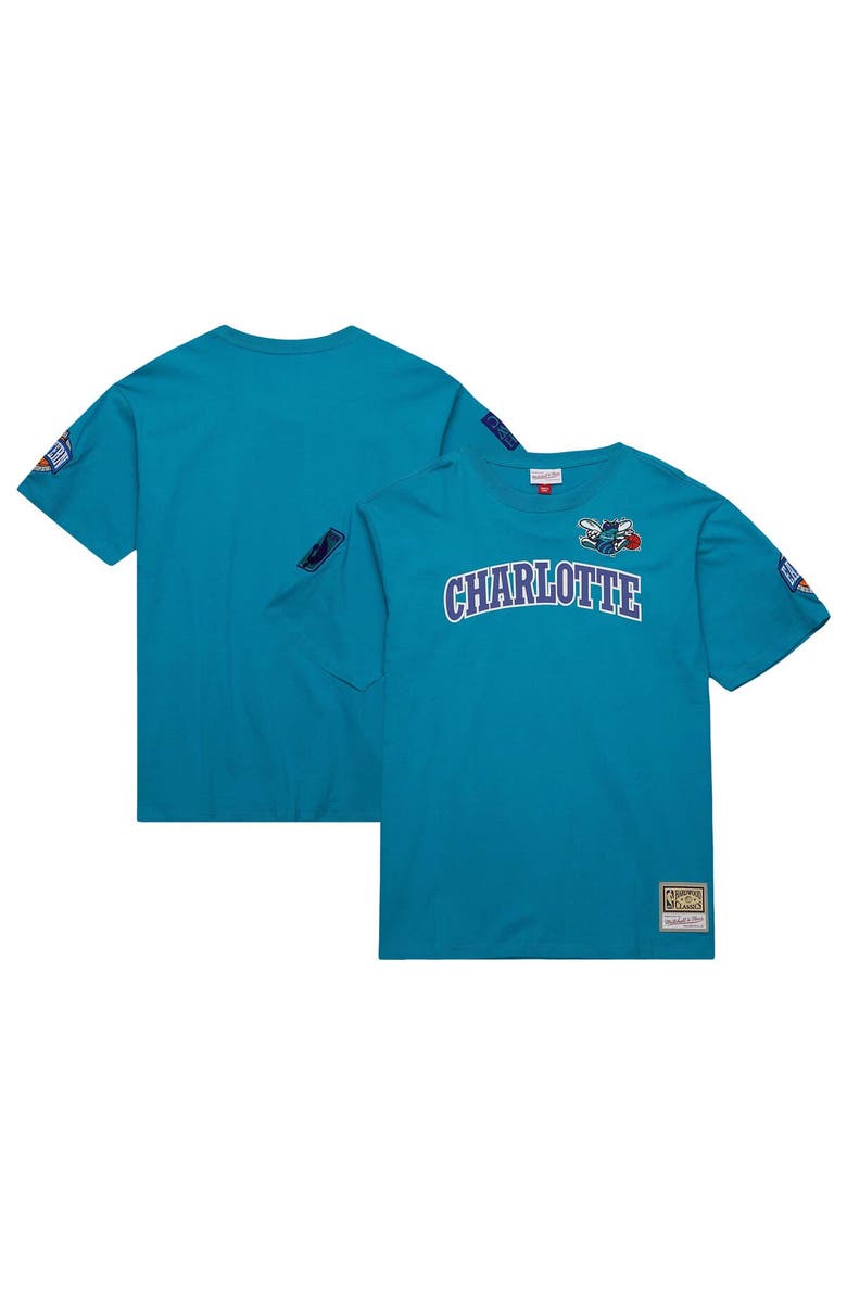 Mitchell & Ness Men's Mitchell & Ness Teal Charlotte Hornets Hardwood Classics Nights Premium T-Shirt, Main, color, 