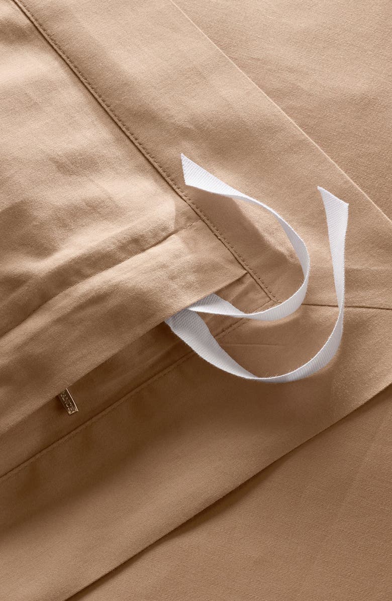 Boll & Branch Signature Hemmed Duvet Set, Alternate, color, Camel