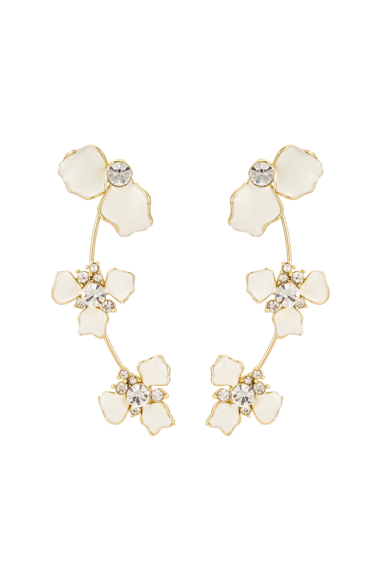 Untamed Petals Cove Crystal Statement Earrings, Main, color, Gold