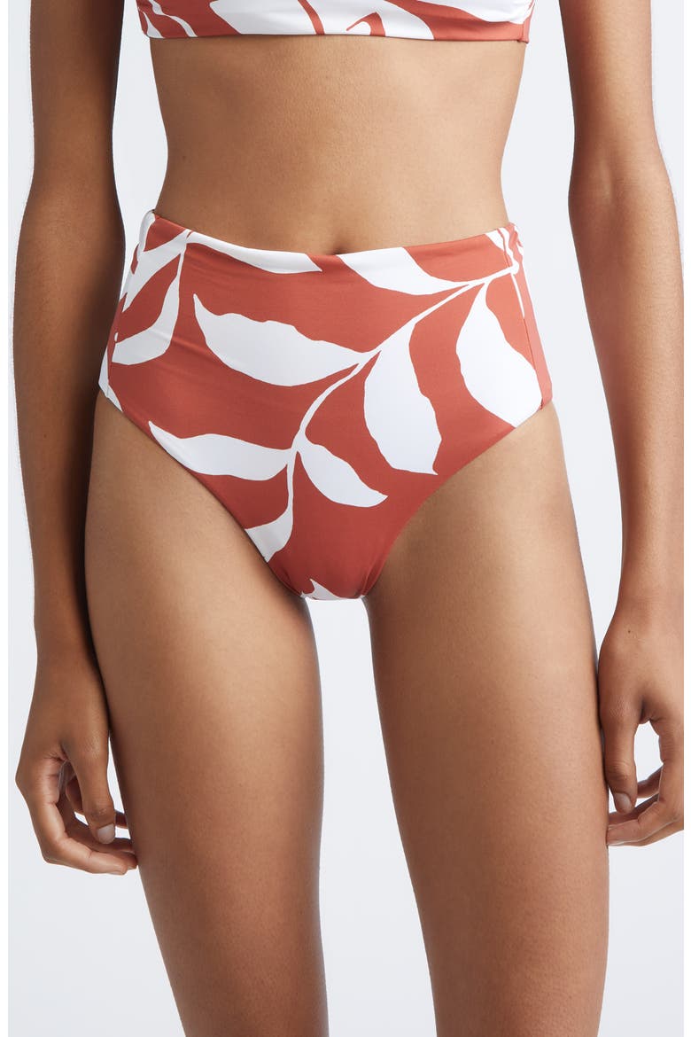 Stilla Print Bikini Bottoms, Main, color, RUST