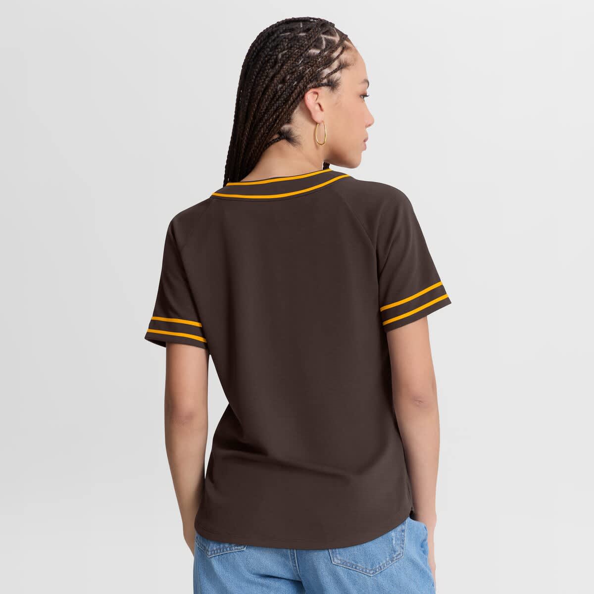 Women's Fanatics Brown San Diego Padres Diva Race Ahead Raglan V-Neck T-Shirt - image 2