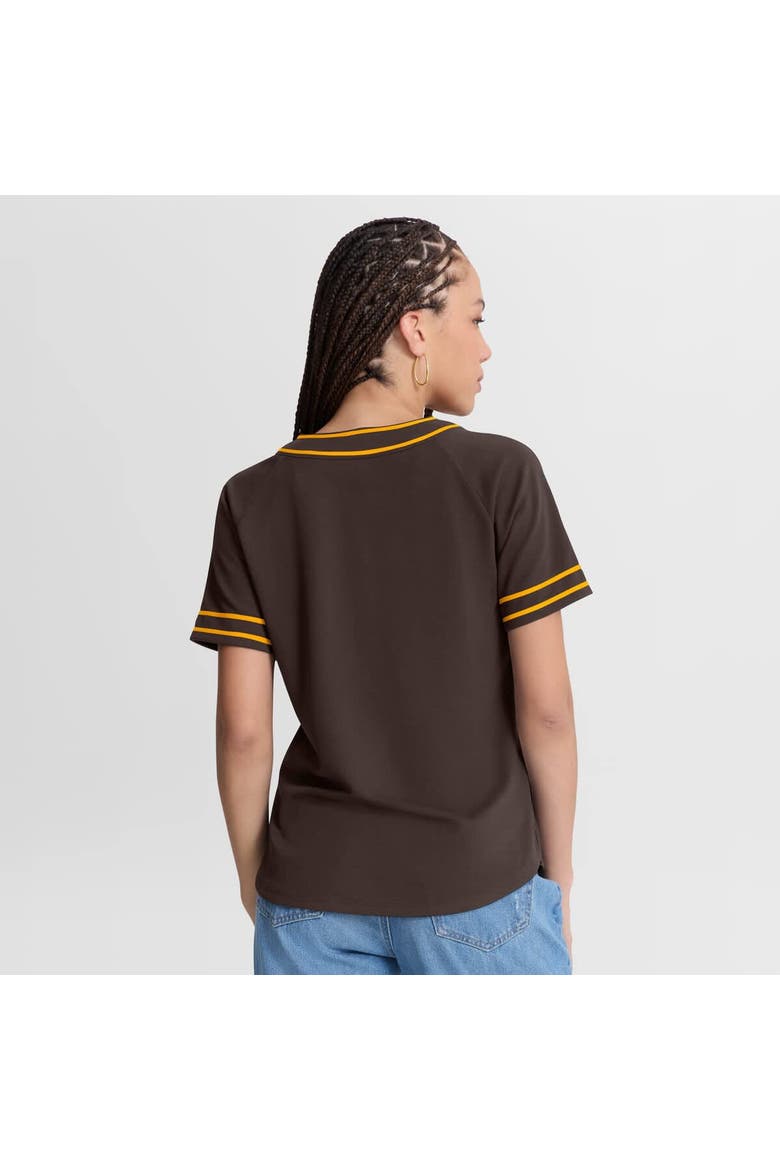 Women's Fanatics Brown San Diego Padres Diva Race Ahead Raglan V-Neck T-Shirt, Alternate, color, Brown