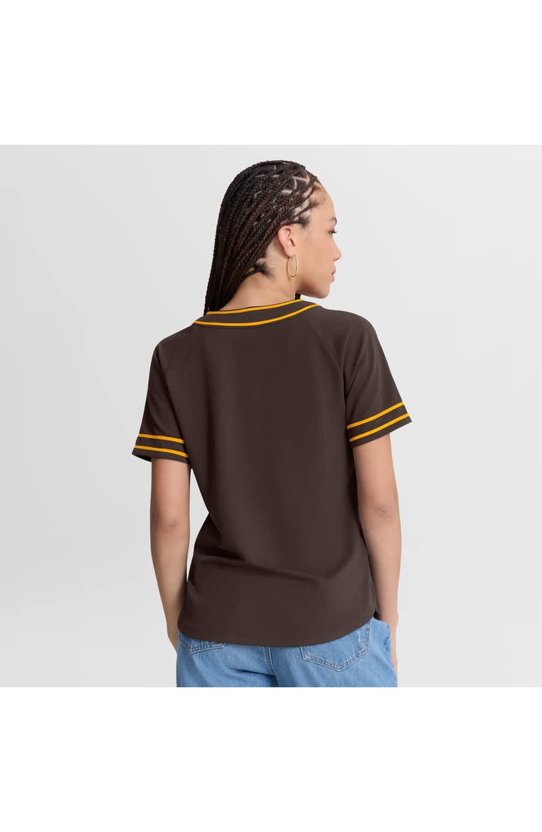 FANATICS Women's Fanatics Brown San Diego Padres Diva Race Ahead Raglan V-Neck T-Shirt, Alternate, color, Brown