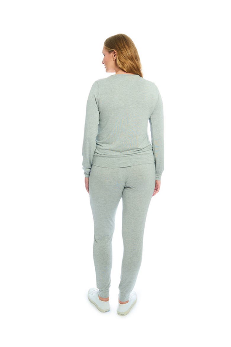 Whitney During & After 2-Piece Maternity/Nursing Top & Pant Set, Alternate, color, HEATHER GREY SOLID