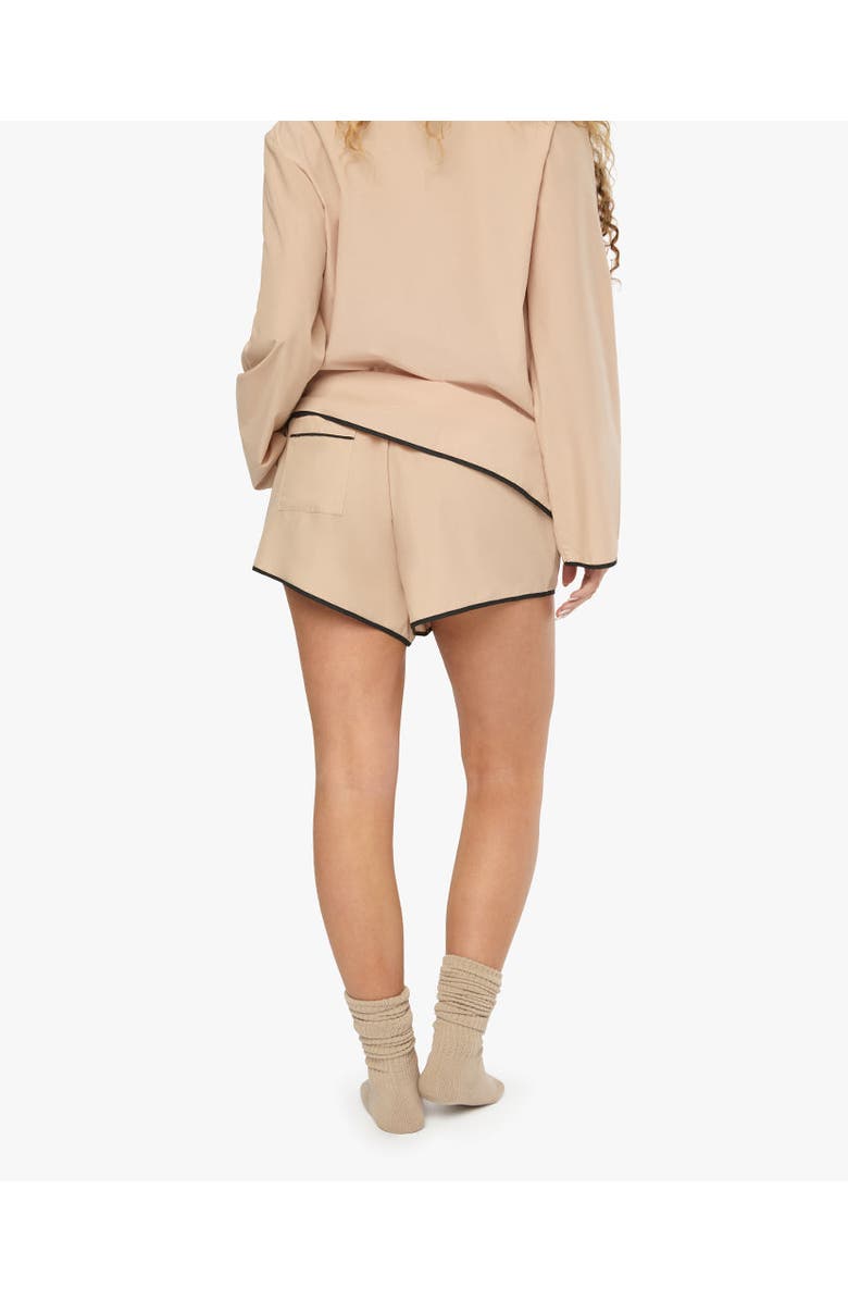 WeWoreWhat Classic Piping Pajama Short, Alternate, color, Almond/Black