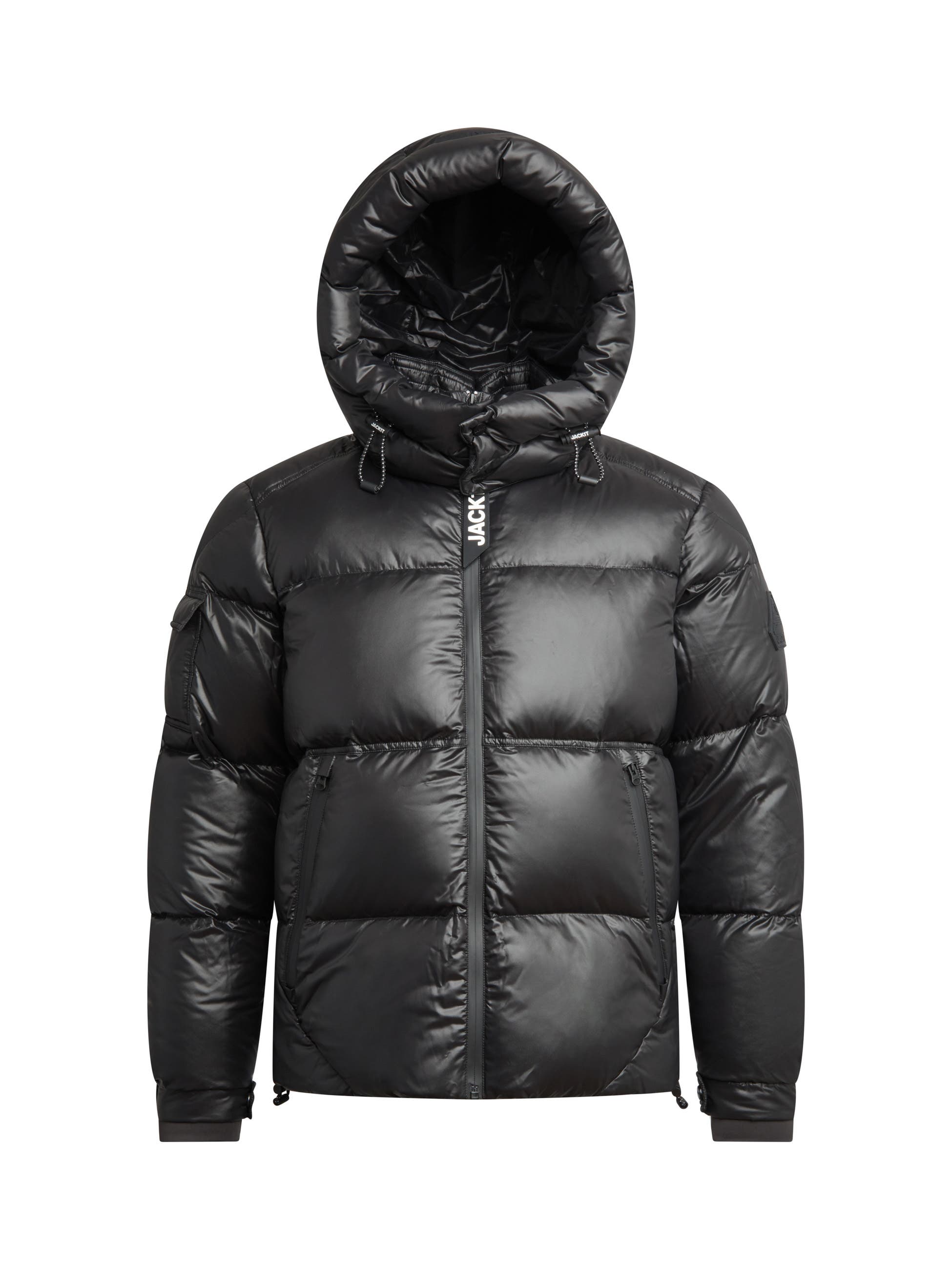EZ Water Hooded Puffer Racer Jacket - image 4