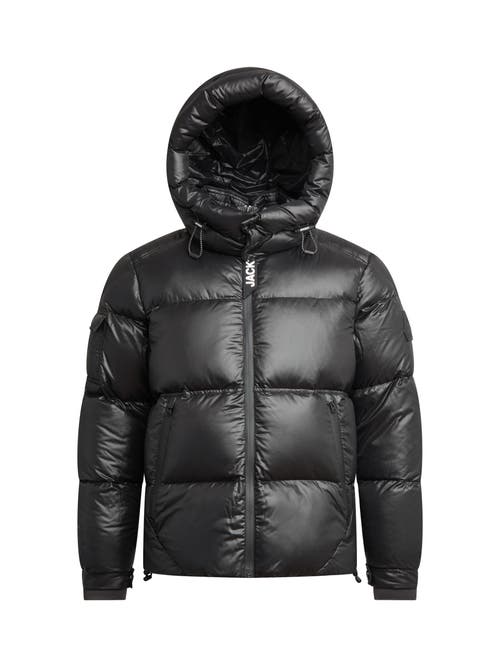 Jack1t Ez Water Hooded Puffer Racer Jacket In Black