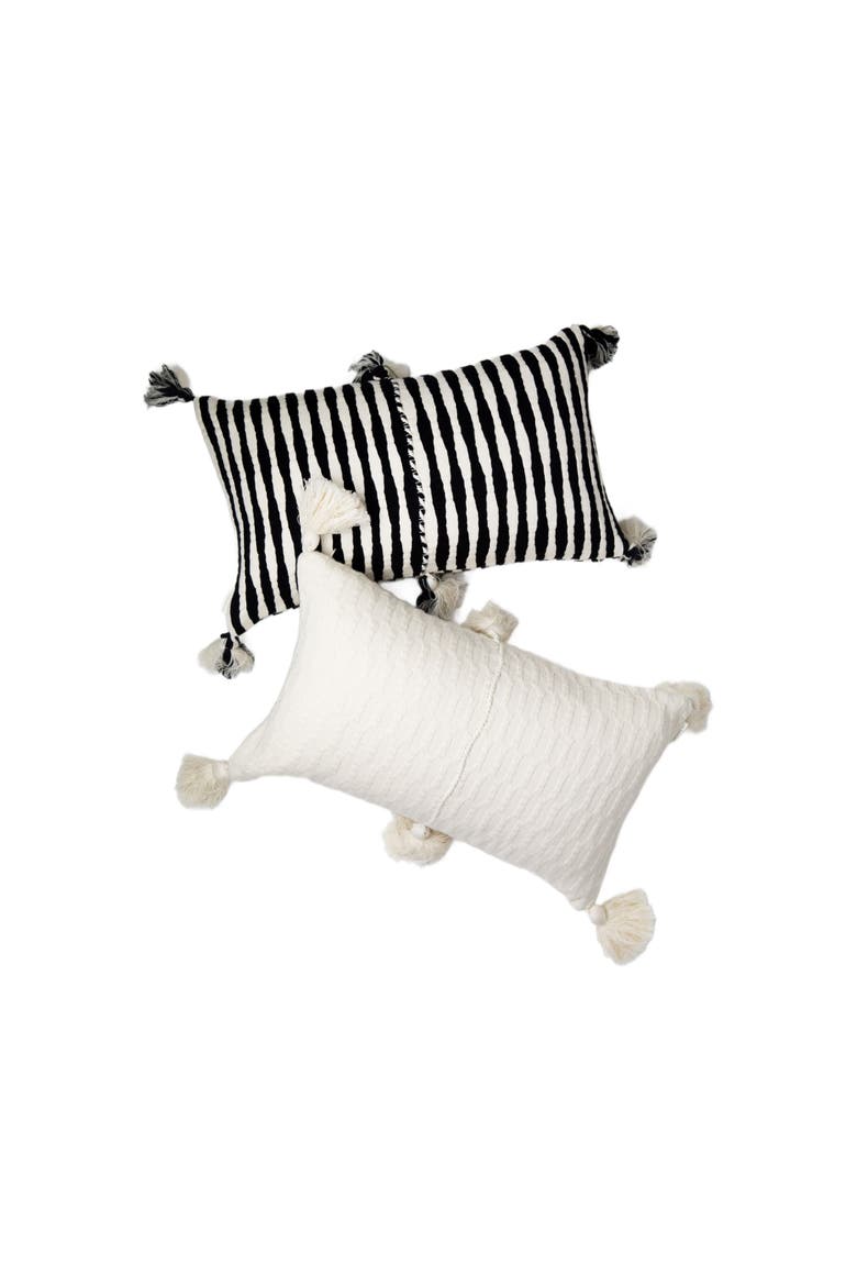Antigua Classic Solid Handwoven Cotton Throw Pillow, Alternate, color, White