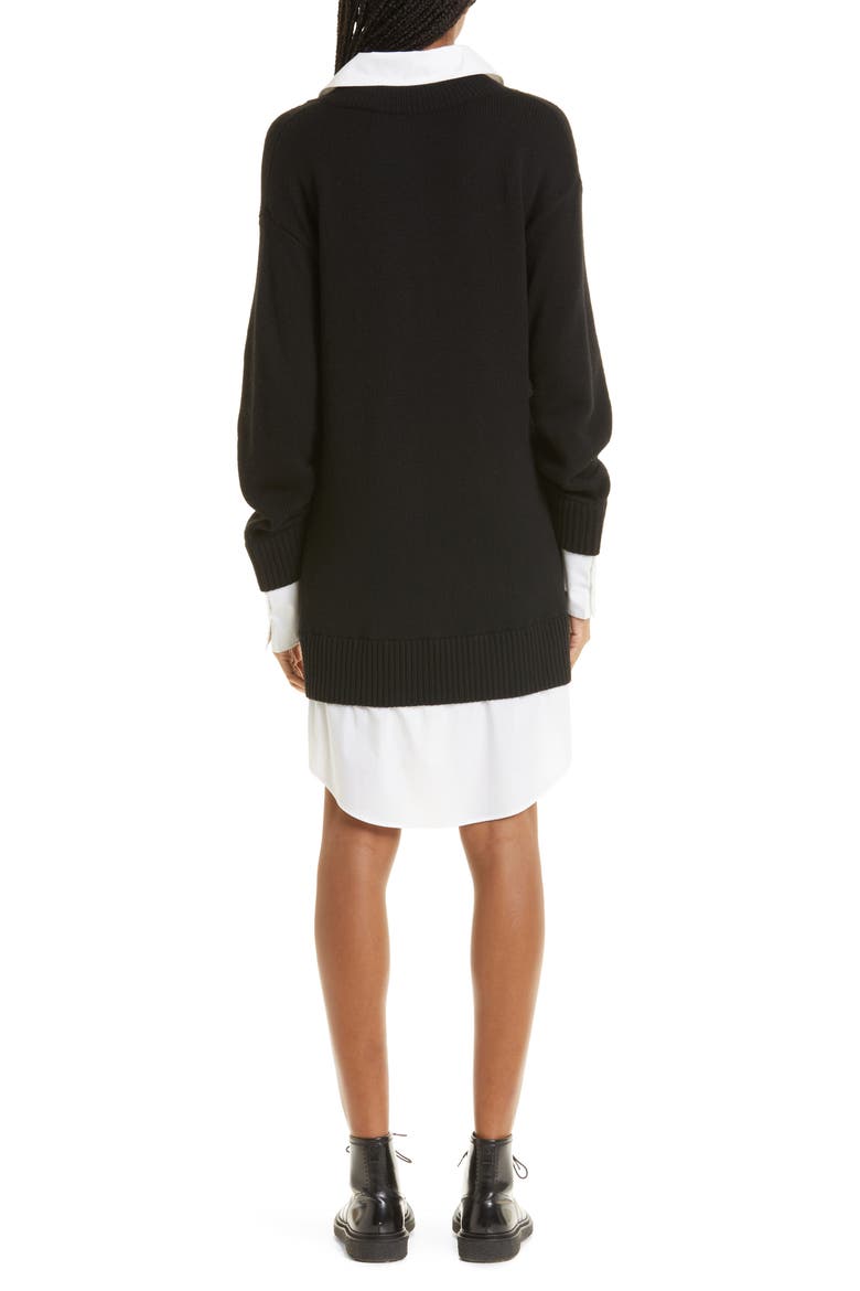 Santina Layered Long Sleeve Sweater Dress, Alternate, color, BLACK/ WHITE