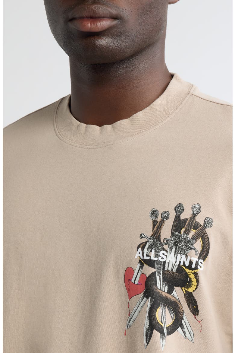 Oversize Serrate Graphic T-Shirt, Alternate, color, DUSK BROWN