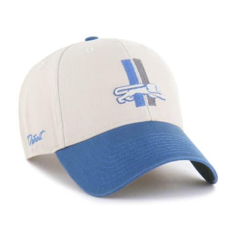 Men's '47 Cream/Blue Detroit Lions Fairfield MVP Throwback Adjustable Hat