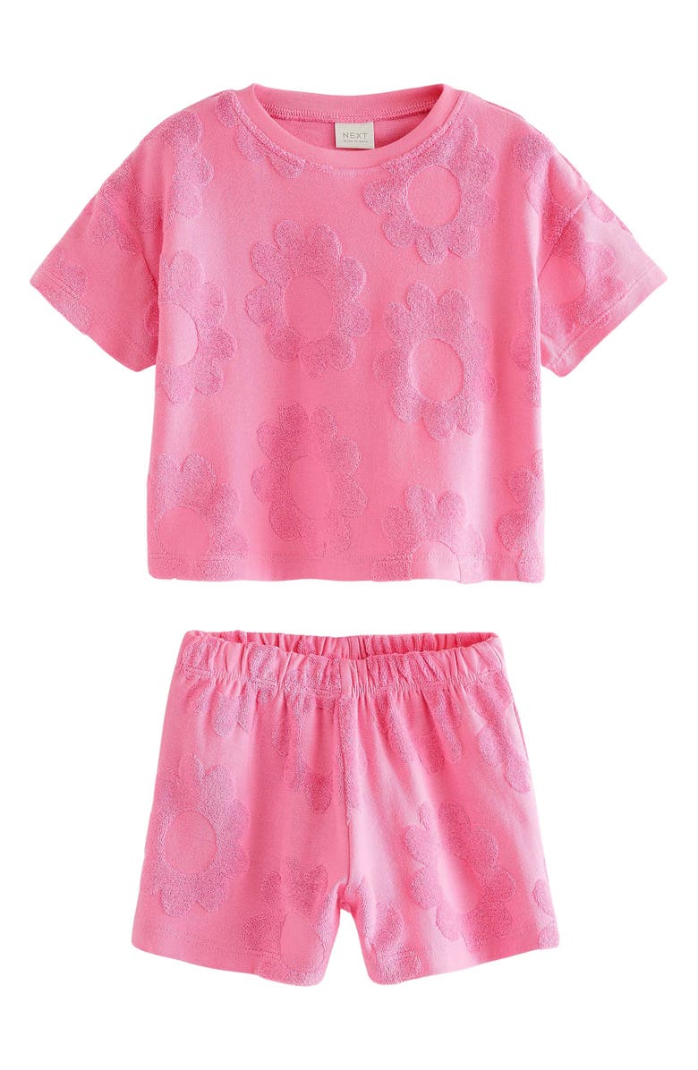 NEXT Kids' Flower Textured T-Shirt & Shorts Set, Main, color,