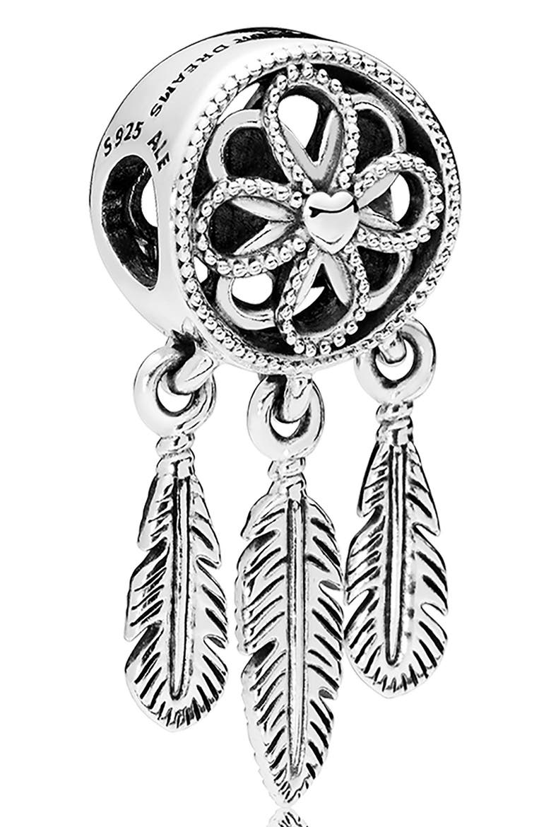 Dreamcatcher Dangle Charm, Alternate, color, SILVER