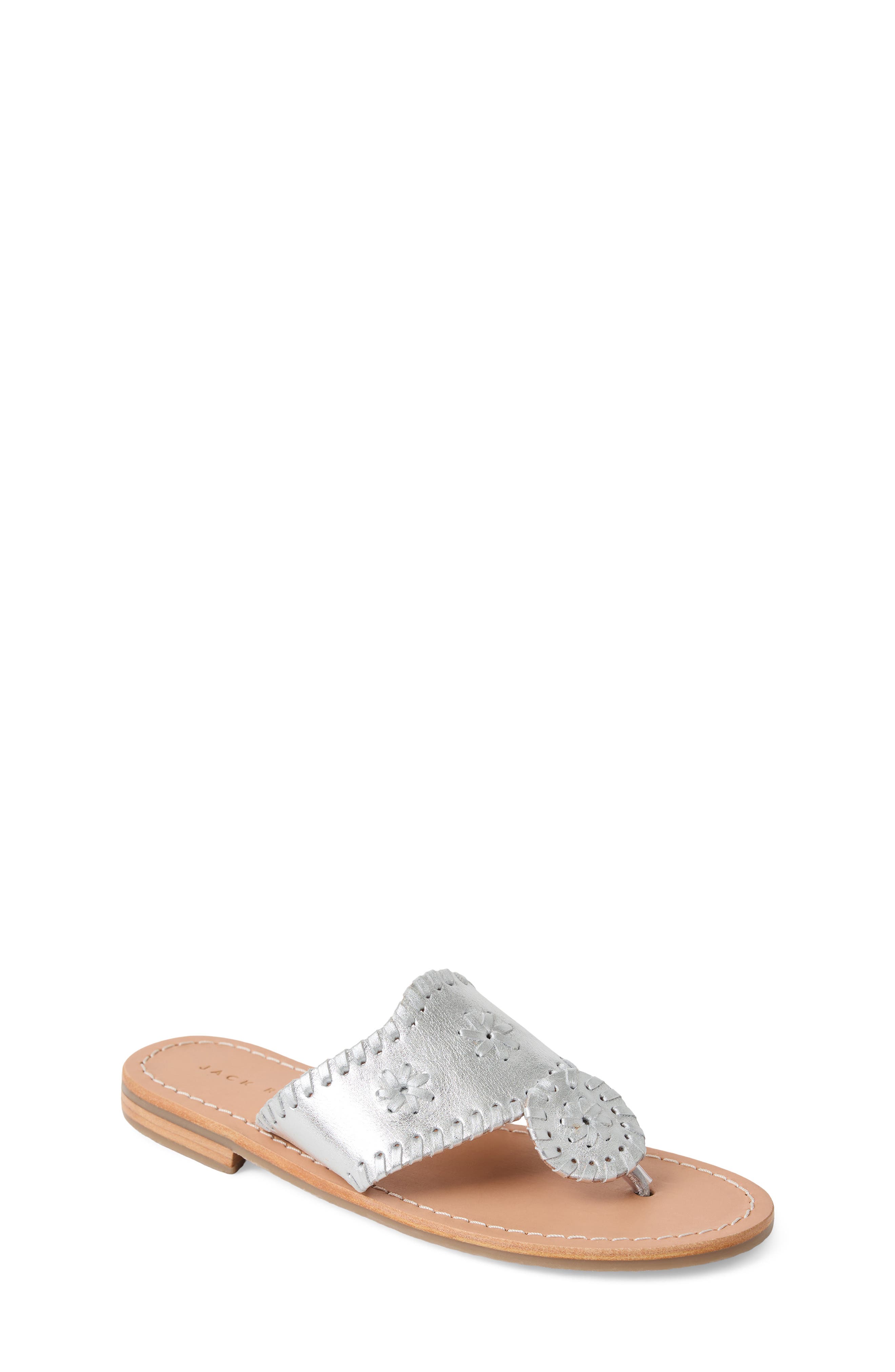 Jack Rogers Kids' Jacks Flip Flop, Main, color, Silver