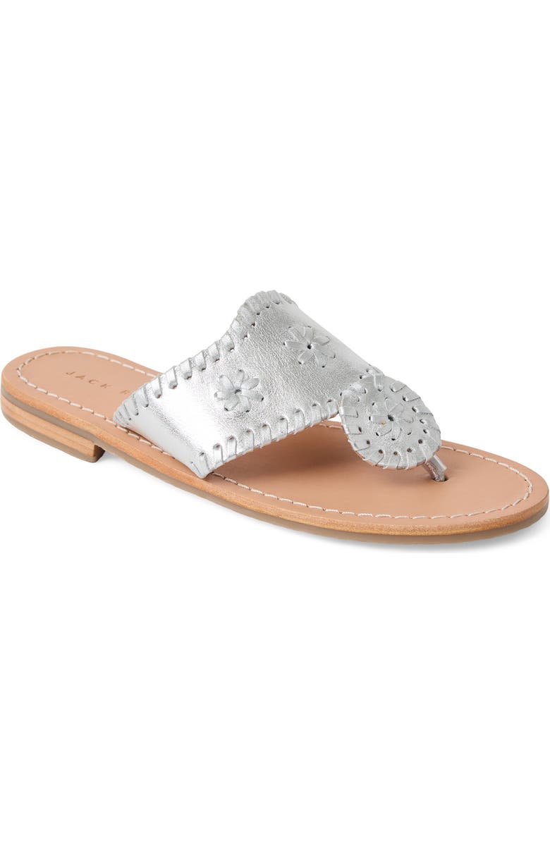 Jack Rogers Kids' Jacks Flip Flop, Main, color, Silver