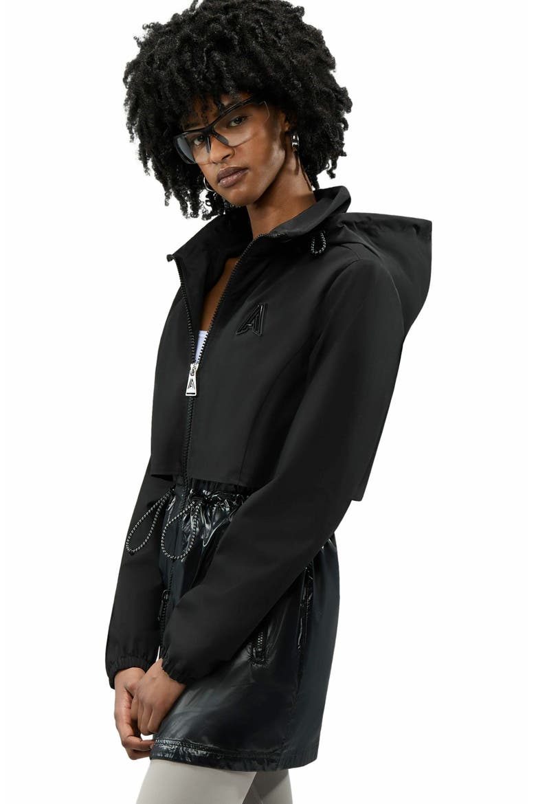 Women's Valmenier Raincoat with Retractable Hood, Alternate, color, Black