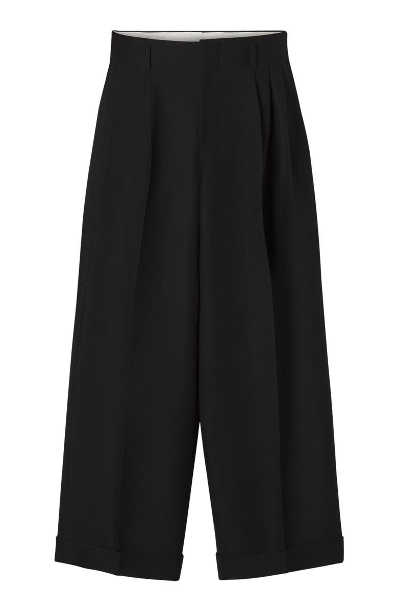Lanvin Wide-Leg Flannel Pants in Woven Virgin Wool, Alternate, color, 