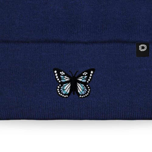 Dalix Butterfly Beanie In Navy Blue