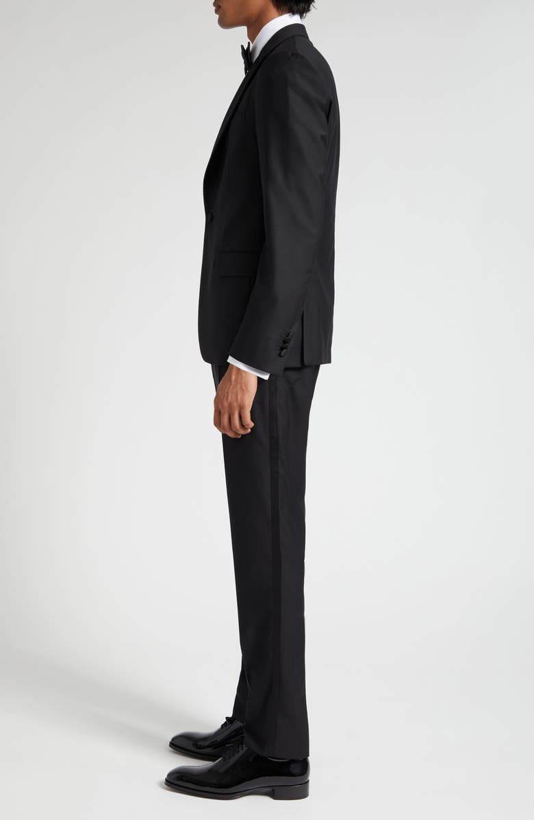 Boglioli Stretch Wool Tuxedo, Alternate, color, Black
