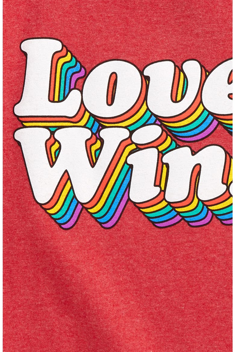 Kids' Love Wins Pride Graphic Tee, Alternate, color, RED HEATHER