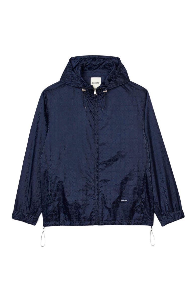 SANDRO Square Cross nylon jacket, Alternate, color, Midnight Blue