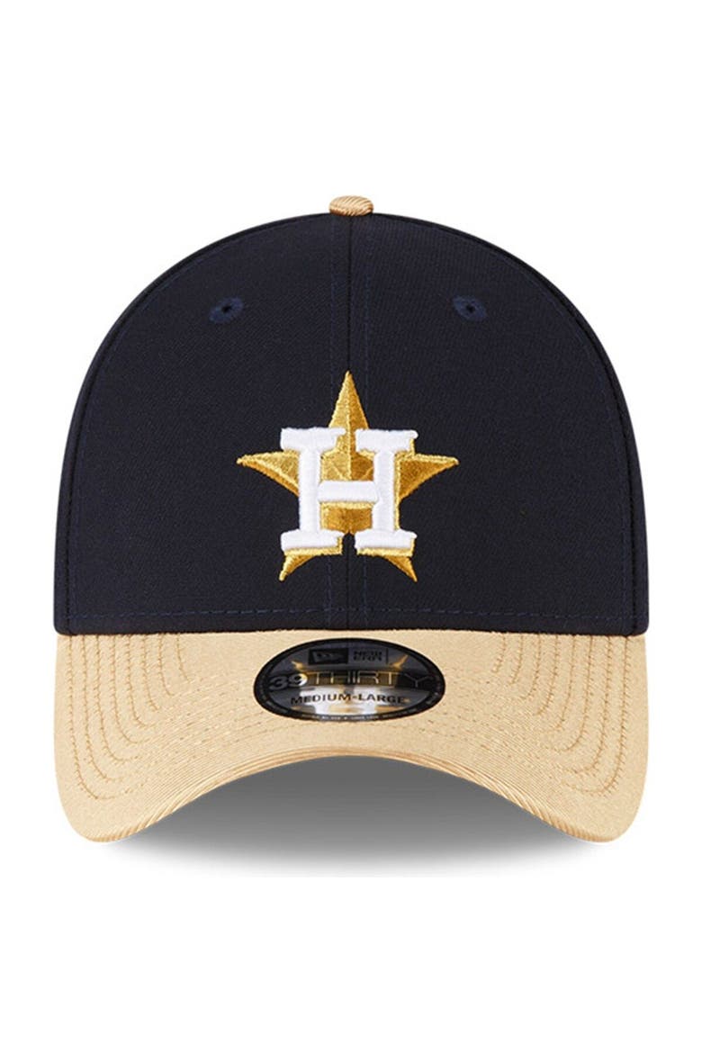Navy Houston Astros 2023 Gold Collection 39THIRTY Flex Hat, Alternate, color, Navy