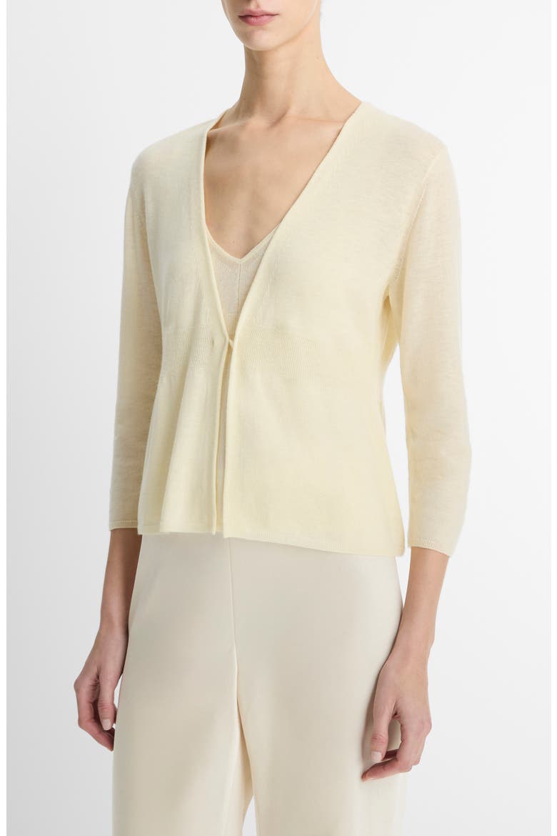 One Button Wool Blend Cardigan, Alternate, color, DARK VANILLE