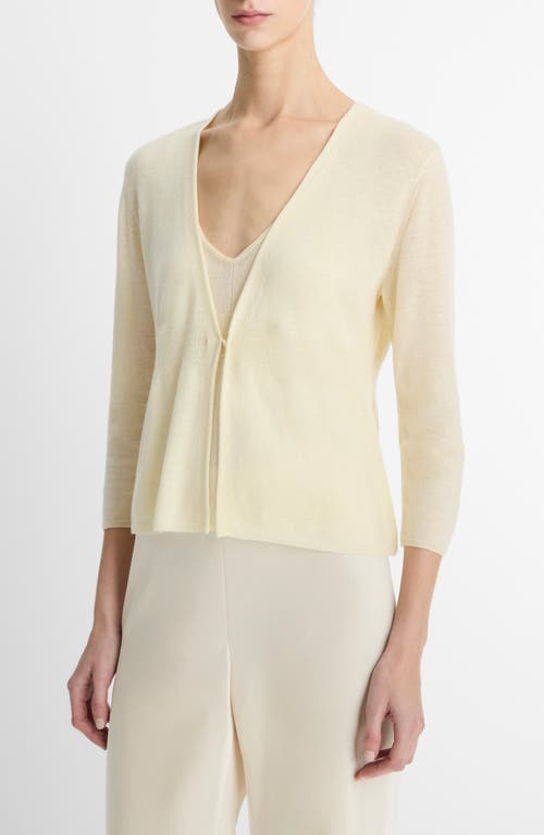 Vince Single-button Wool-cashmere Cardigan In Dark Vanille