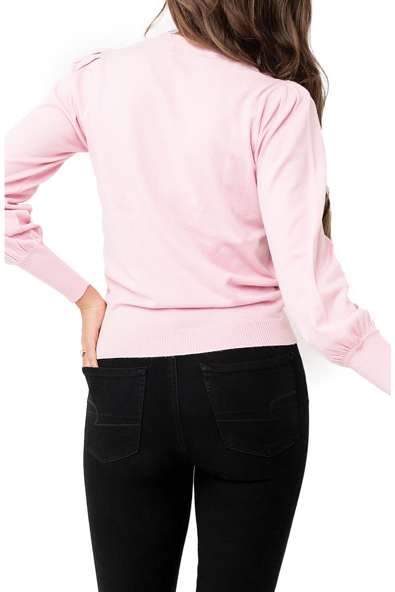 Silver Bells Blouson Sleeve Sweater, Alternate, color, CAMO PINK