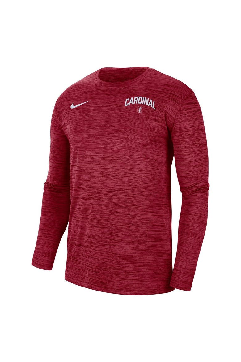 Men's Nike Cardinal Stanford Cardinal Sideline Game Day Velocity Performance Long Sleeve T-Shirt, Alternate, color, Cardinal
