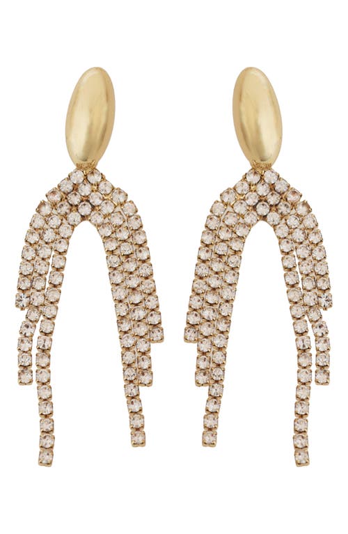 Panacea Crystal Fringe Drop Earrings In Gold