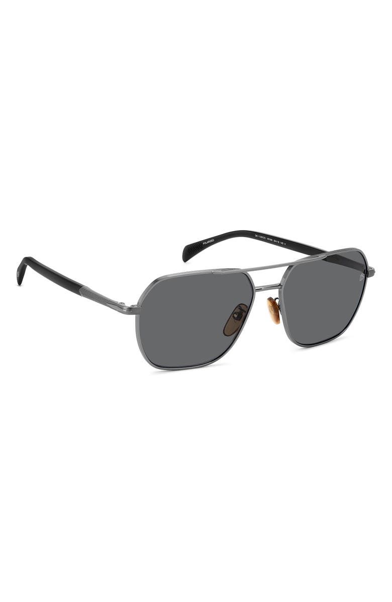 David Beckham Eyewear 59mm Aviator Sunglasses, Alternate, color, Dark Ruthenium Black