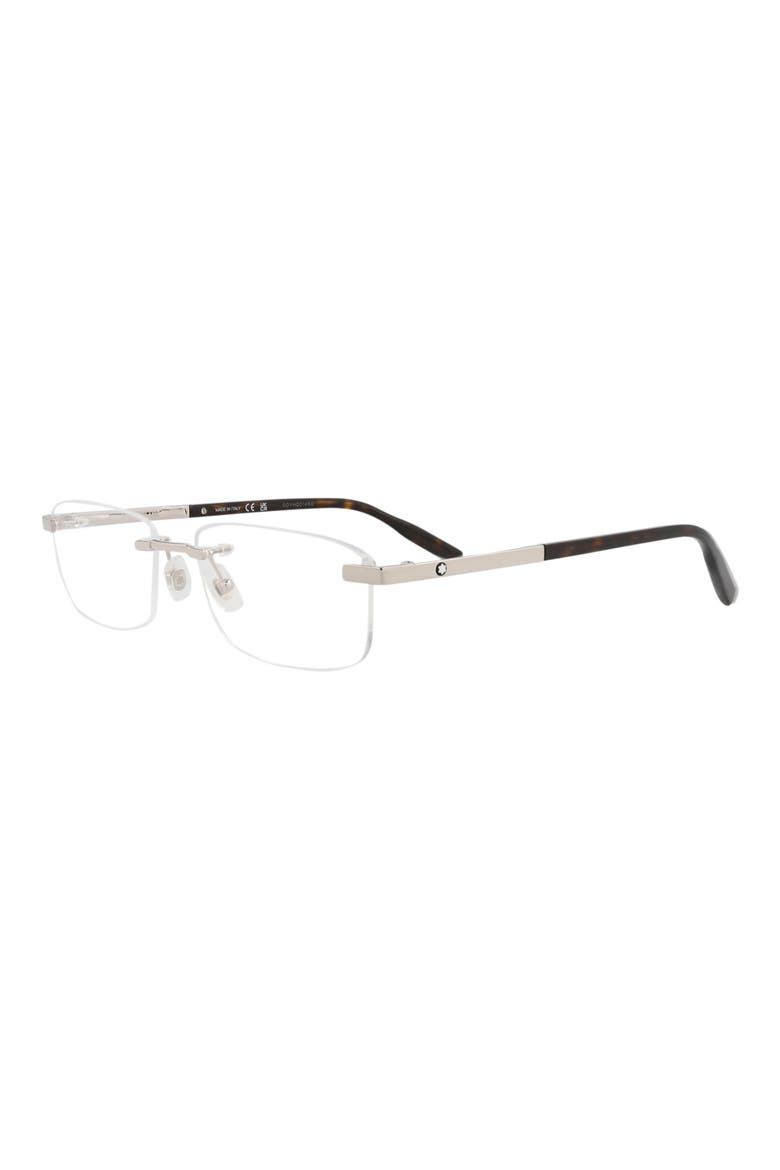 59mm Rimless Rectangular Sunglasses, Alternate, color, SILVER SILVER TRANSPARENT